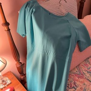 Talbots Aqua Ponte Knit Shift Dress. Size 16WP.